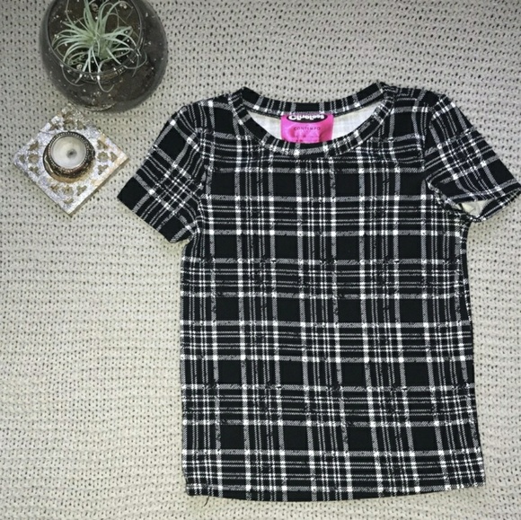 Black & White Plaid T-shirt - Picture 1 of 3